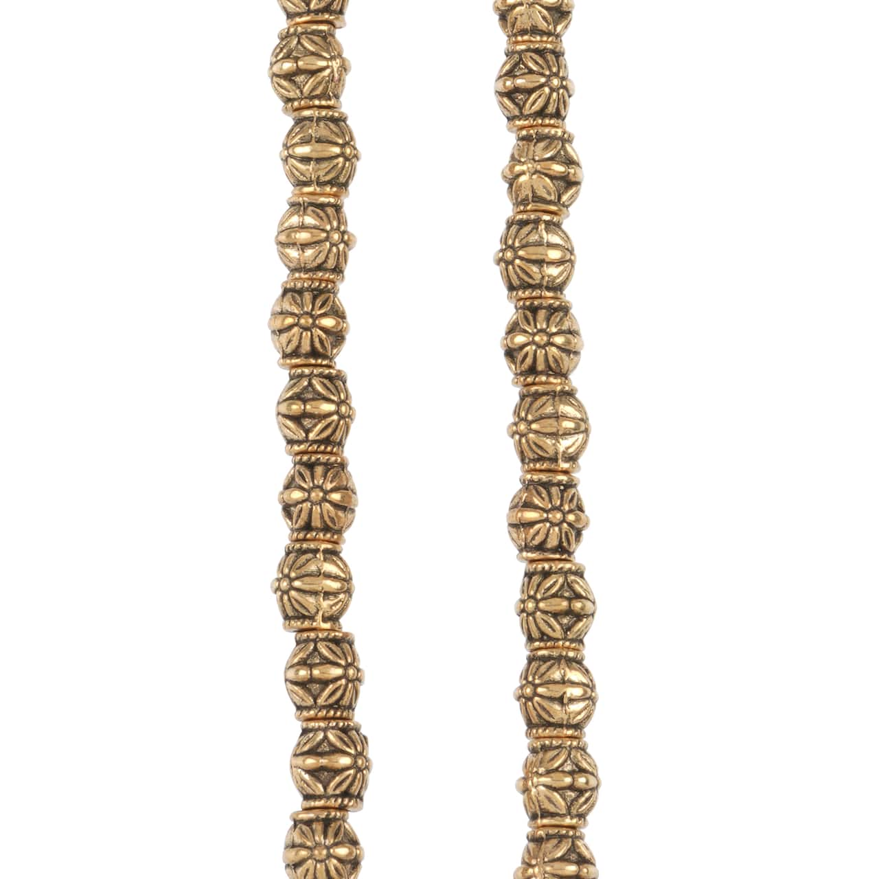 12 Packs: 40 ct. (480 total) Antique Gold Metal Barrel Beads, 6.5mm by Bead Landing™